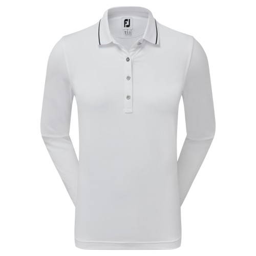 FootJoy Thermal Jersey Long Sleeve Polo White